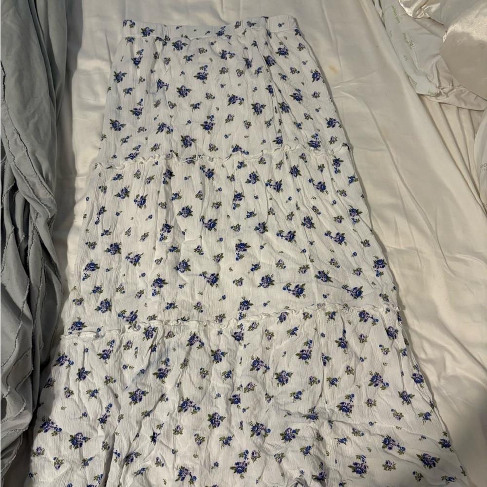 Floral White Skirt